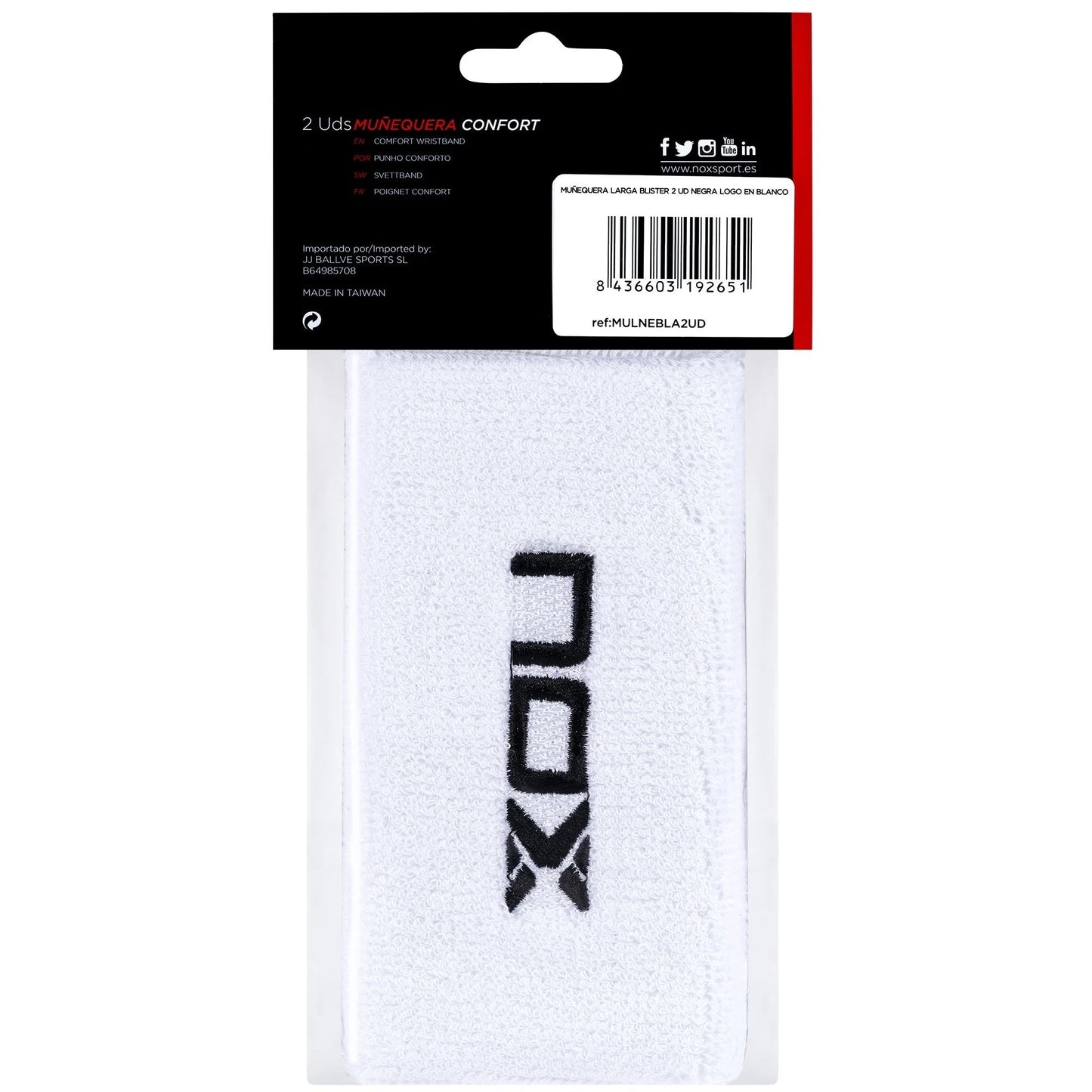 Nox Large Wristband (White/Black Logo)